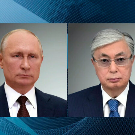 Владимир Путин проводит встречу с Президентом Казахстана Касым-Жомартом Токаевым